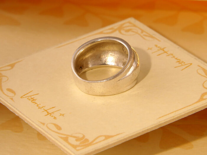 Vintage Thick Solid Silver Band Ring with Domed Front 1970s 5