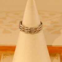 Vintage Woven Twisted Band Sterling Silver Ring 1957 1