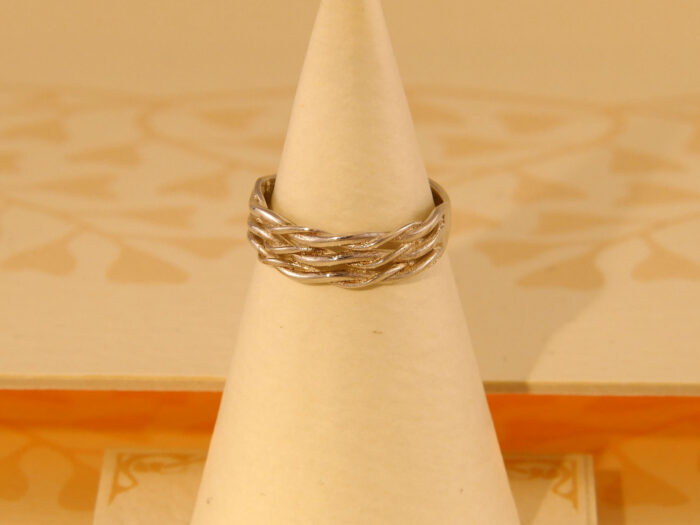 Vintage Woven Twisted Band Sterling Silver Ring 1957 1