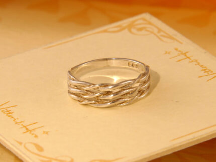 Vintage Woven Twisted Band Sterling Silver Ring 1957 3