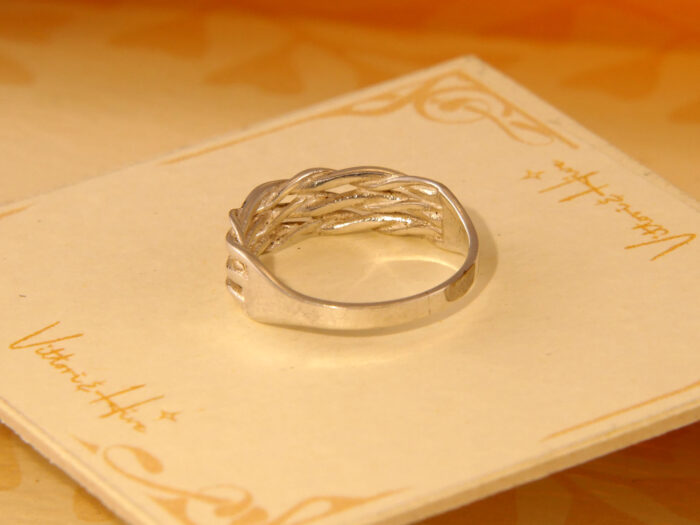 Vintage Woven Twisted Band Sterling Silver Ring 1957 4