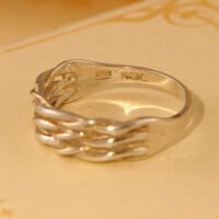 Vintage Woven Twisted Band Sterling Silver Ring 1957 5