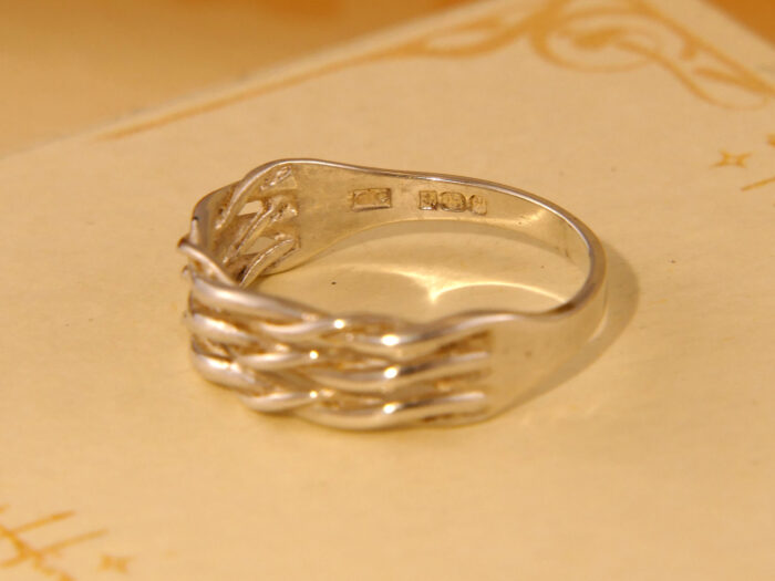 Vintage Woven Twisted Band Sterling Silver Ring 1957 5
