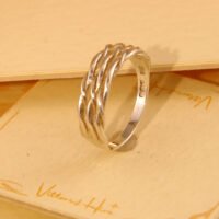 Vintage Woven Twisted Band Sterling Silver Ring 1957 6