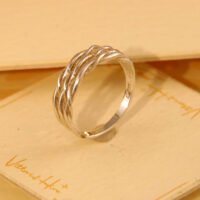 Vintage Woven Twisted Band Sterling Silver Ring 1957 7