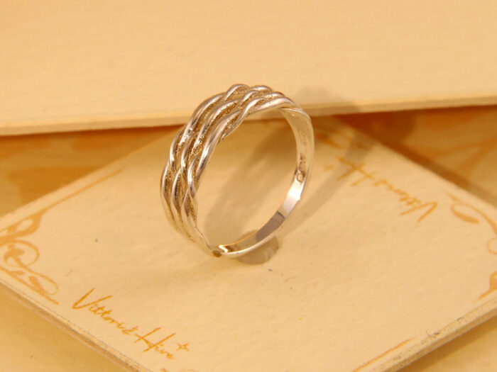 Vintage Woven Twisted Band Sterling Silver Ring 1957 7