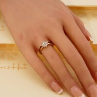 Antique Art Deco Diamond 9k Yellow Gold Ring hallmarked 1899 Geometric Star Design 2