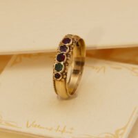 Antique REGARD Acrostic Gold Ring Ruby Emerald Garnet Amethyst Ruby Diamond 10