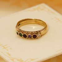 Antique REGARD Acrostic Gold Ring Ruby Emerald Garnet Amethyst Ruby Diamond 5