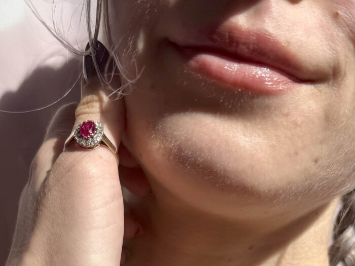 Red Spinel Halo Ring 1