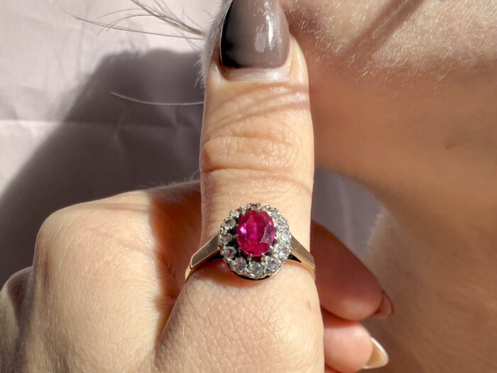 Red Spinel Halo Ring 2