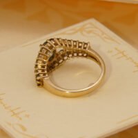 Vintage Blue Topaz & Green Sapphire Evil Eye Yellow Gold Ring 8