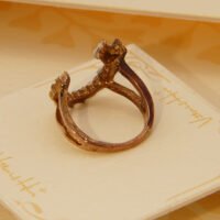 Vintage Gold Coloured Crystal Laurel Travel Ring 1970s 7