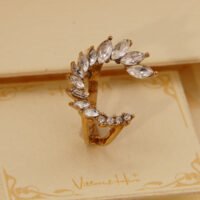 Vintage Gold Coloured Crystal Laurel Travel Ring 1970s 8