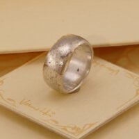 Vintage Thick & Chunky Rustic Silver Band Ring 7