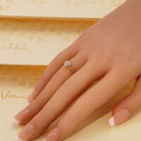 Art Deco Diamond Cluster Flower Ring 18K Yellow Gold Size 7.5 P 56 9