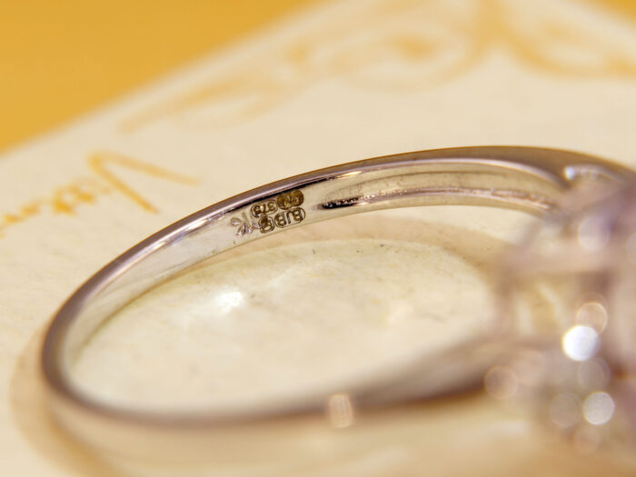 Vintage 3.5ct Kunzite Diamond Ring 9k White Gold 4