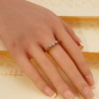 Vintage Diamond Trilogy 3 Stone Yellow Gold Ring 1977 England 10