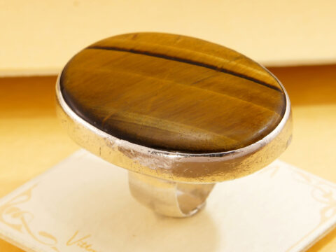 Extra Large Tigers Eye Chunky Silver London 1972 Wally Morgan 4