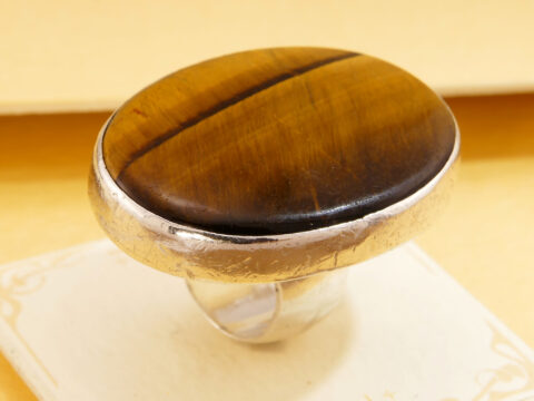 Extra Large Tigers Eye Chunky Silver London 1972 Wally Morgan 6