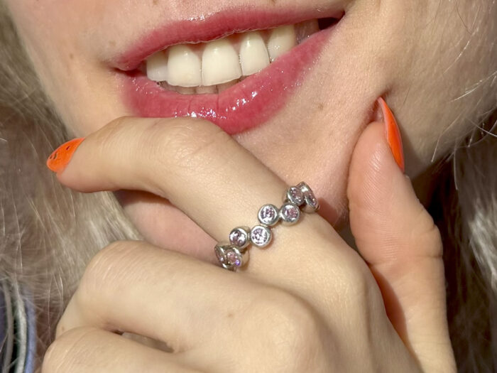 Silver bubble love ring 2