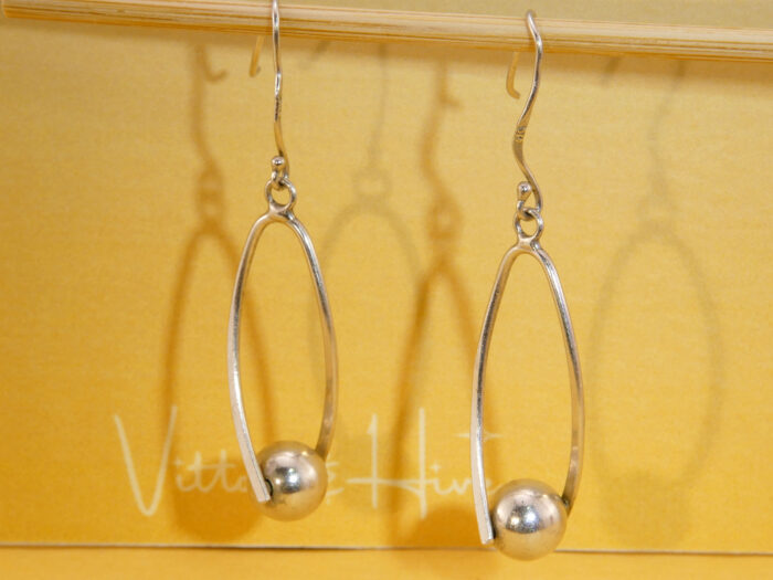 Modernist Ball Dangle Earrings in Solid Silver 6