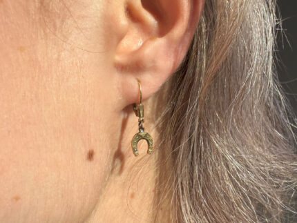 Lucky Horseshoe Gold Dangle Earrings Kordes Lichtenfels Leverback 7