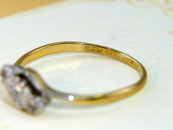 Antique Diamond Trilogy 18k 18ct Gold Ring 4