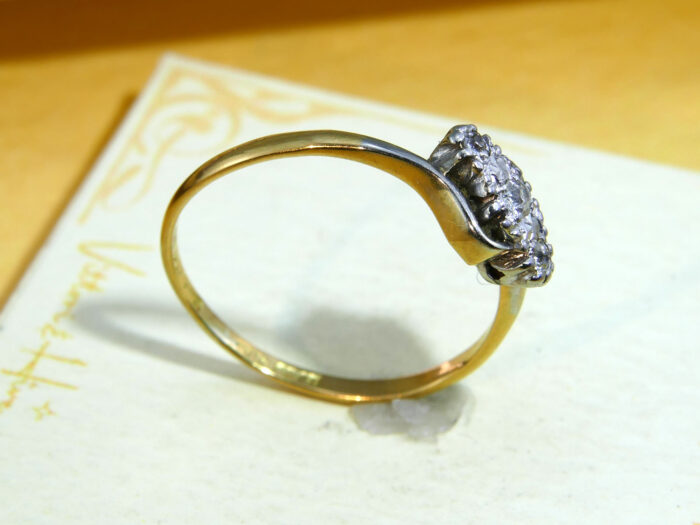Antique Diamond Trilogy 18k 18ct Gold Ring 8