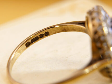 Parti Bi Colour Teal Sapphire Halo Ring 2