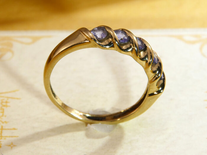 Vintage 9ct Gold Tanzanite Five Stone Ring 10