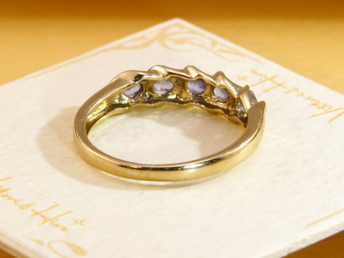 Vintage 9ct Gold Tanzanite Five Stone Ring 5