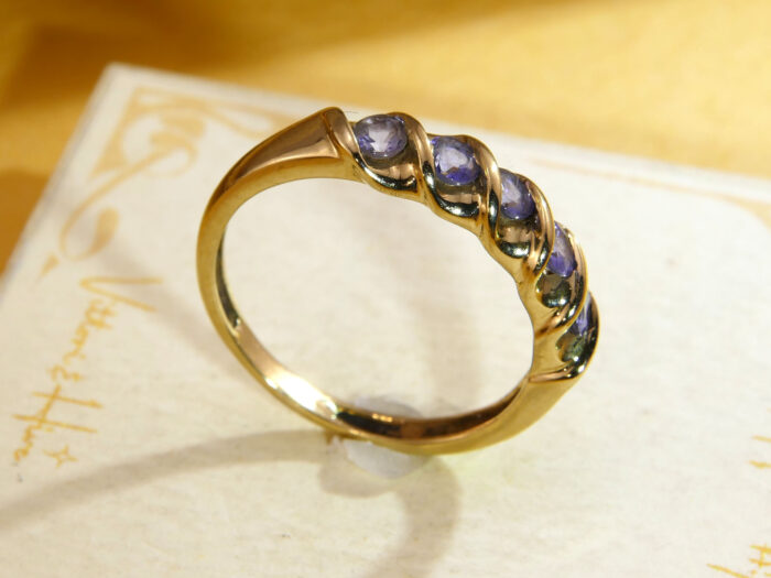 Vintage 9ct Gold Tanzanite Five Stone Ring 9