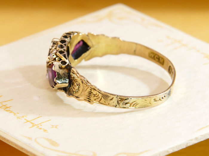 Antique Victorian Ruby & Seed Pearl Ring 1891 Walter George Myers 7