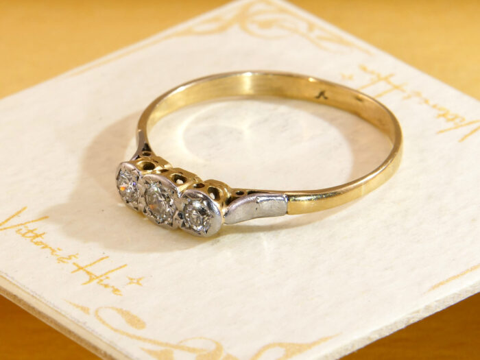 Vintage Diamond Trilogy Ring 0.6ct Diamond Three Stone 5