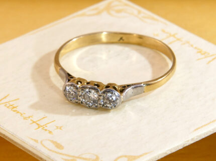 Vintage Diamond Trilogy Ring 0.6ct Diamond Three Stone 6