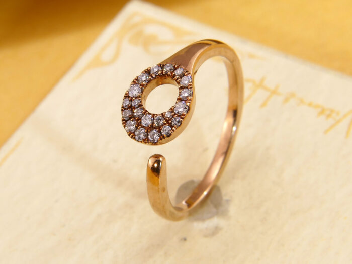 Vintage Rose Gold Diamond Cuff Ring 2