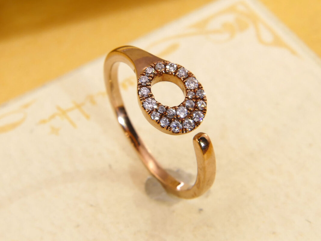 Vintage Rose Gold Diamond Cuff Ring 4