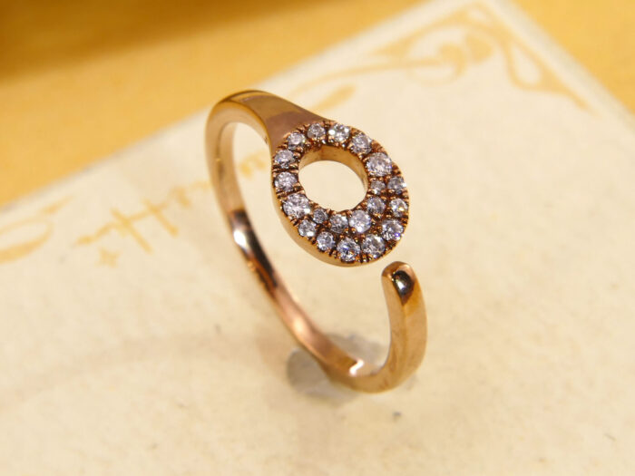 Vintage Rose Gold Diamond Cuff Ring 4