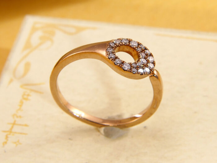 Vintage Rose Gold Diamond Cuff Ring 5