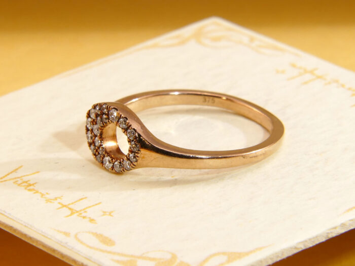 Vintage Rose Gold Diamond Cuff Ring 6