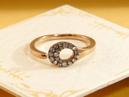 Vintage Rose Gold Diamond Cuff Ring 8