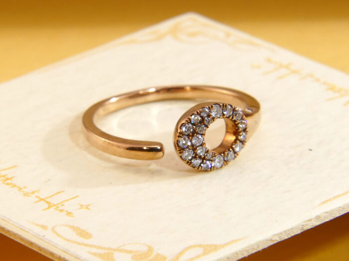 Vintage Rose Gold Diamond Cuff Ring 9