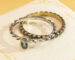 Vintage stacking rings aquamarine gold silver 4