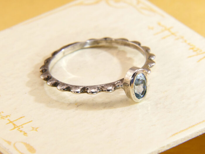 Vintage stacking rings aquamarine gold silver 6