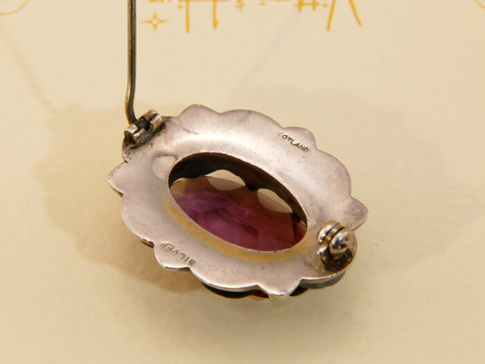 Scottish Hard Stone Agate Brooch Glass Paste 4