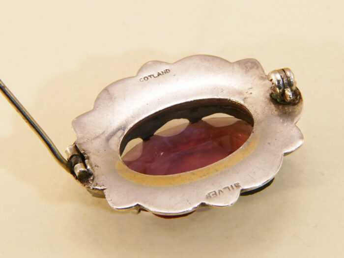 Scottish Hard Stone Agate Brooch Glass Paste 5