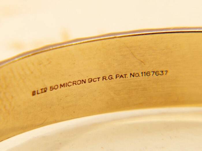 Vintage 9ct Rolled Gold Floral Engraved Hinged Bangle 1977 Hallmarked 3