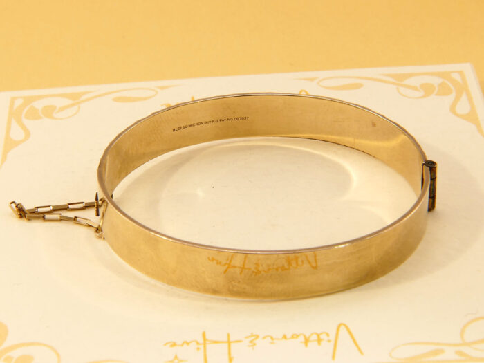 Vintage 9ct Rolled Gold Floral Engraved Hinged Bangle 1977 Hallmarked 4