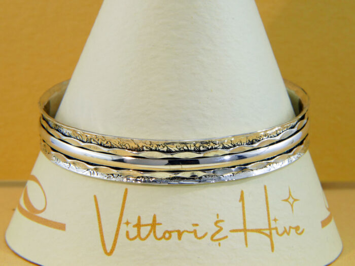Vintage Heavy Sterling Silver Spinner Bangle 3